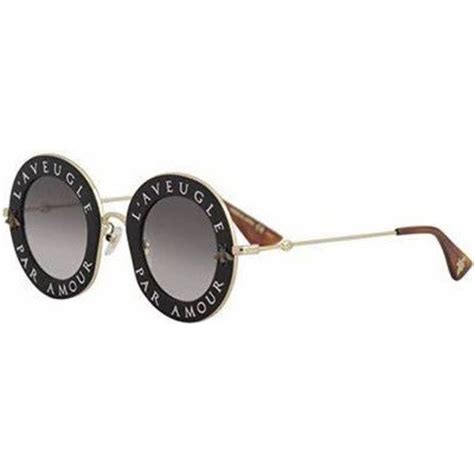 sunglasses gucci gg 0113 s 001 black grey gold|Gucci GG0113S Gradient Round Sunglasses .